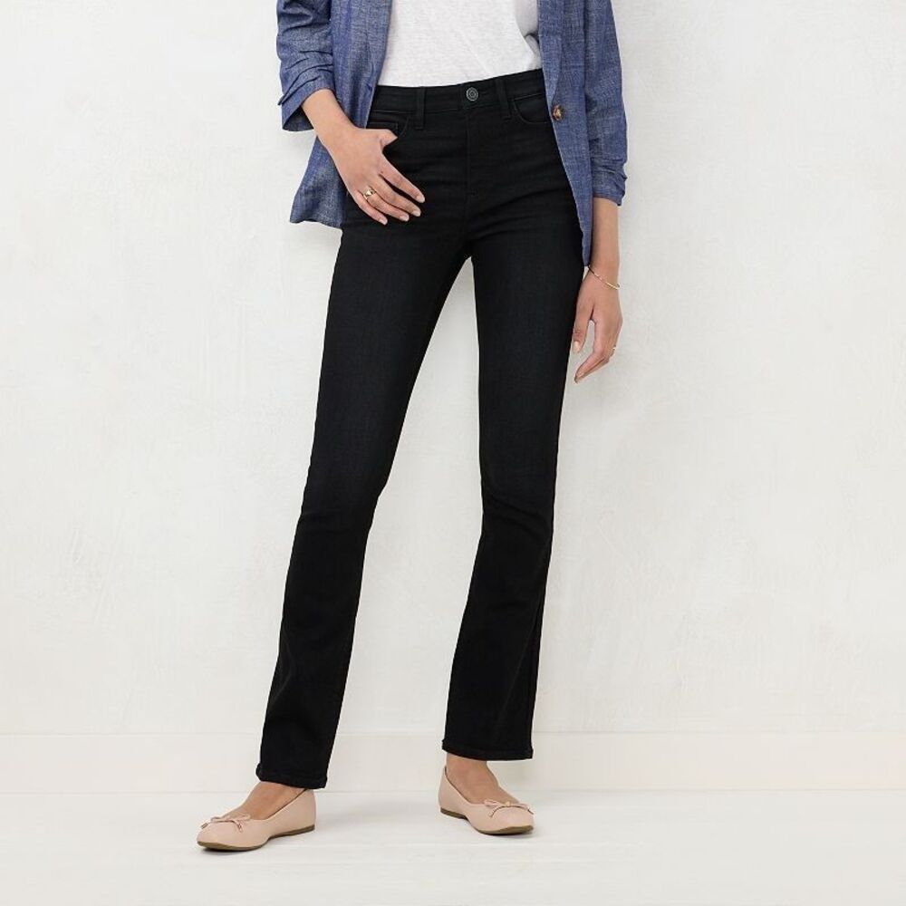 LC Lauren Conrad Bootcut Jeans Womens 4 Black High Rise Stretch NEW